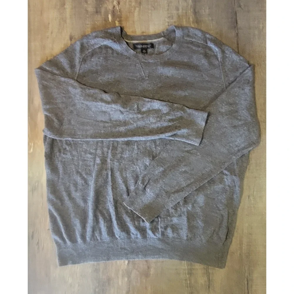 Banana Republic Men's XL Wool Cashmere Blend Crewneck‎ Gray Pullover Sweater EUC